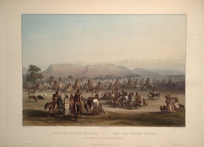 Campamento de los indios Peikann de Karl Bodmer